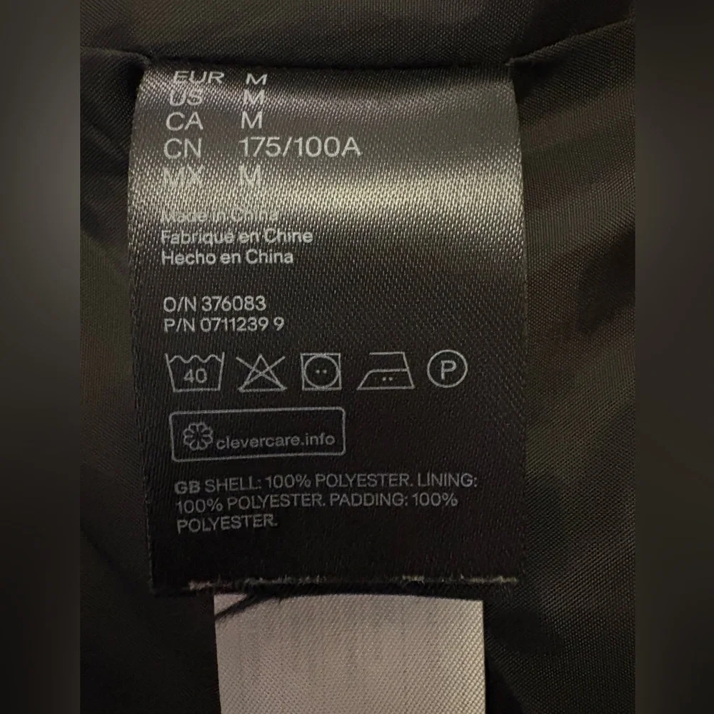 H&M Navy Quilted Lightweight Hiking Jacket Zip Front Utility Coat Sz Medium - Picture 5 of 10